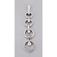 Necklace - Pendant - 925 Sterling Silver w/ CZ - Journey Collection - PT-PPT8802CL